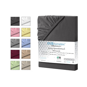 100% Baumwolle Jersey Spanbetttuch - Anthrazit
