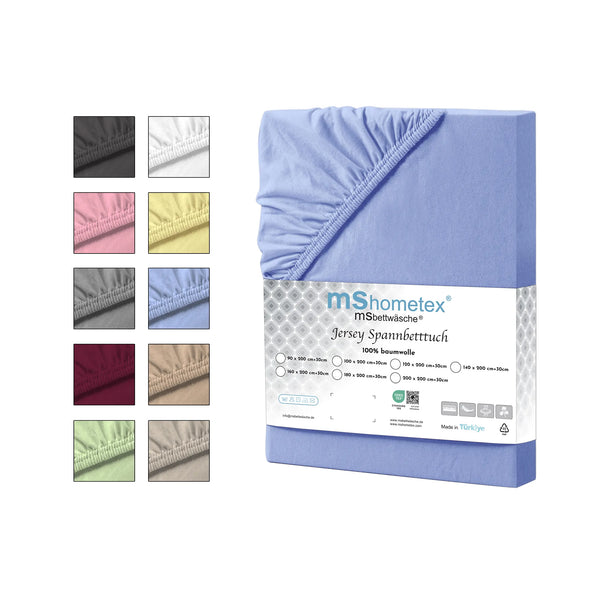 100% Baumwolle Jersey Spanbetttuch - Blau