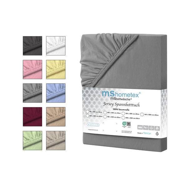 100% Baumwolle Jersey Spanbetttuch - Grau