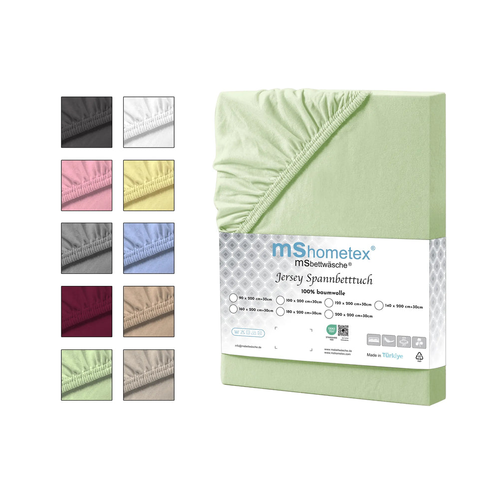 100% Baumwolle Jersey Spanbetttuch - Grün