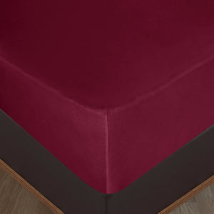 100% Baumwolle Jersey Spanbetttuch - Bordeaux