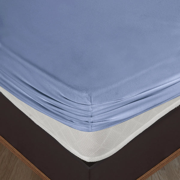 100% Baumwolle Jersey Spanbetttuch - Blau