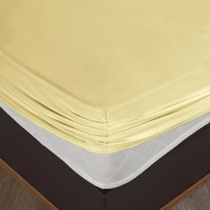 100% Baumwolle Jersey Spanbetttuch - Gelb