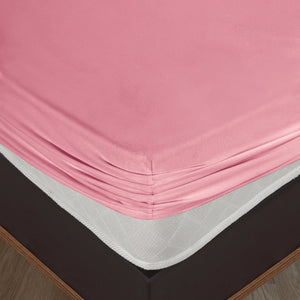 100% Baumwolle Jersey Spanbetttuch - Rosa