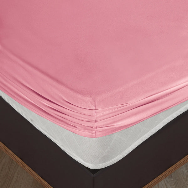 100% Baumwolle Jersey Spanbetttuch - Rosa