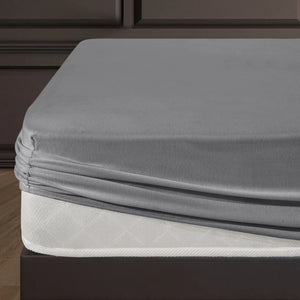 100% Baumwolle Jersey Spanbetttuch - Grau