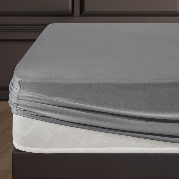 100% Baumwolle Jersey Spanbetttuch - Grau