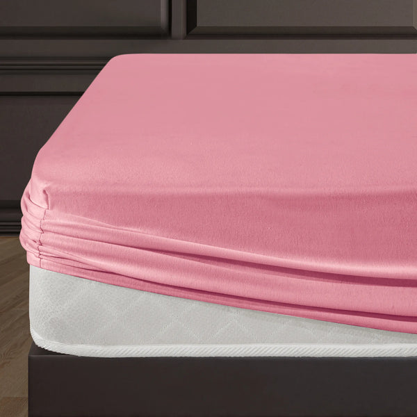 100% Baumwolle Jersey Spanbetttuch - Rosa