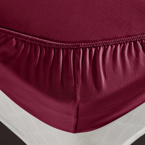 100% Baumwolle Jersey Spanbetttuch - Bordeaux