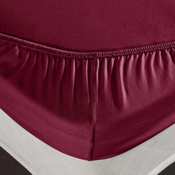 100% Baumwolle Jersey Spanbetttuch - Bordeaux