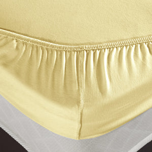 100% Baumwolle Jersey Spanbetttuch - Gelb