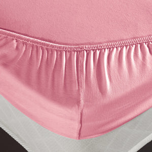 100% Baumwolle Jersey Spanbetttuch - Rosa