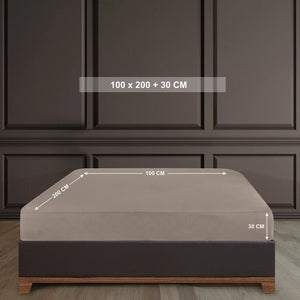 100% Baumwolle Jersey Spanbetttuch - Beige