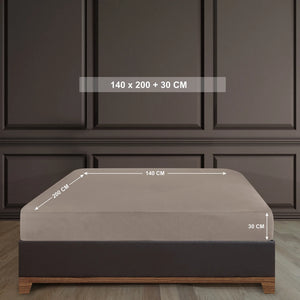 100% Baumwolle Jersey Spanbetttuch - Beige