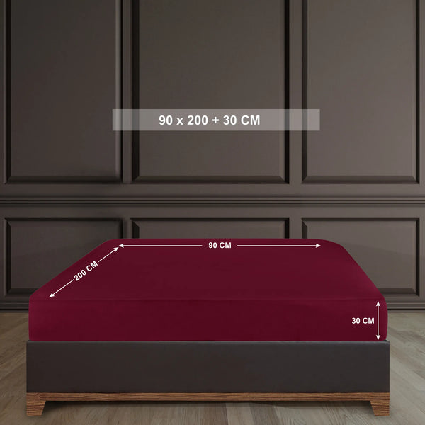 100% Baumwolle Jersey Spanbetttuch - Bordeaux