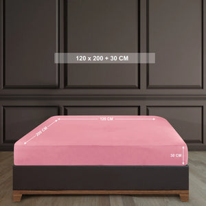 100% Baumwolle Jersey Spanbetttuch - Rosa