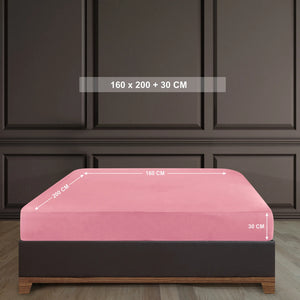 100% Baumwolle Jersey Spanbetttuch - Rosa