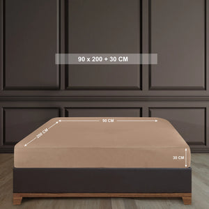 100% Baumwolle Jersey Spanbetttuch - Sand